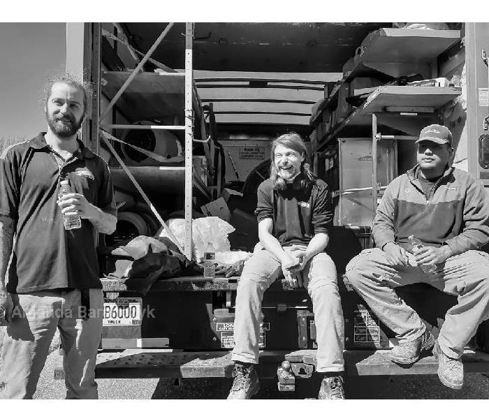 Picture of crew members taking a break from their work in Texas