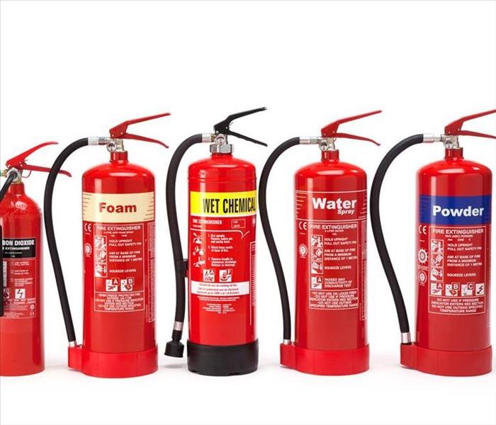 Picture of different types of fire extinguishers